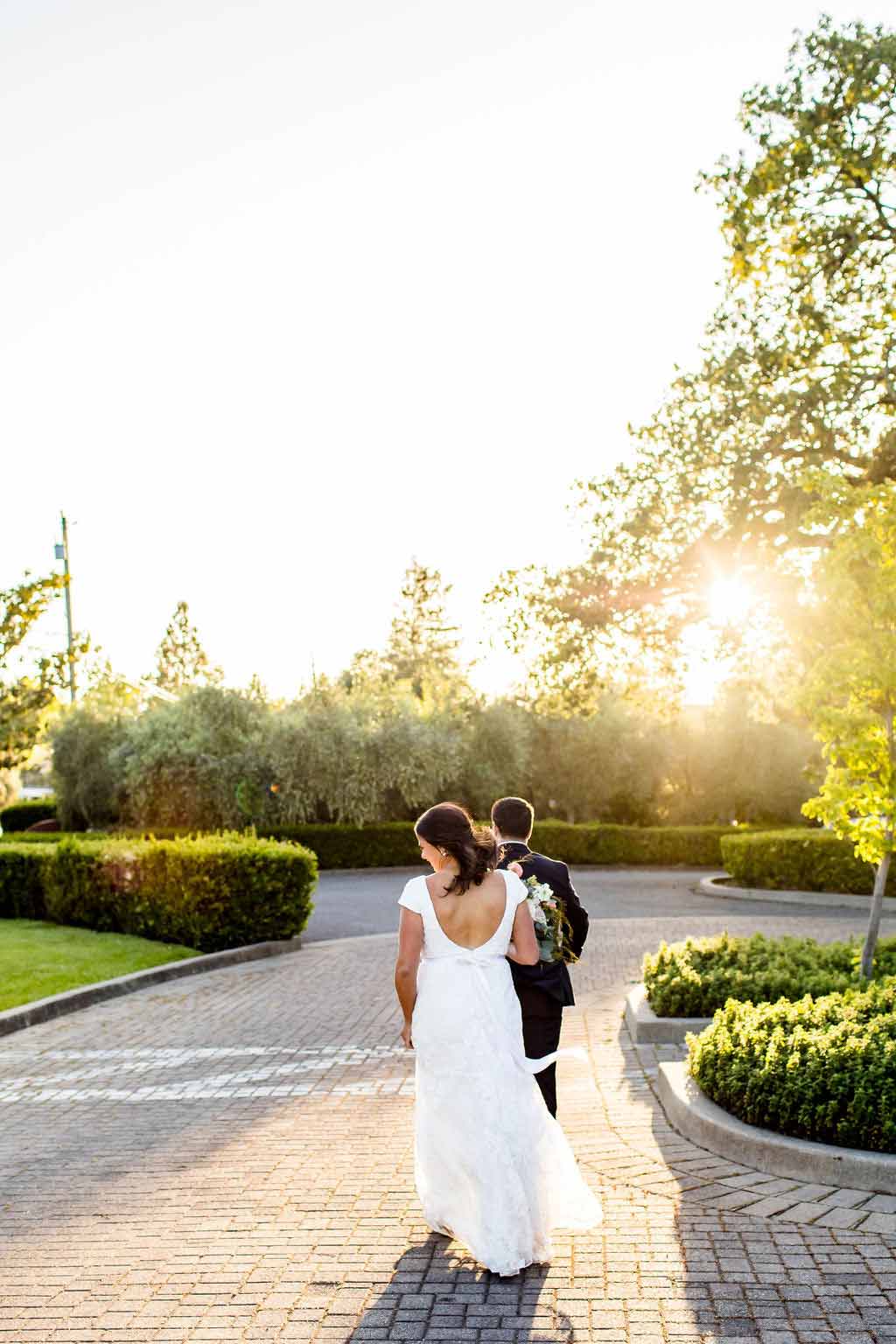 married couple in the cobblestone area patio