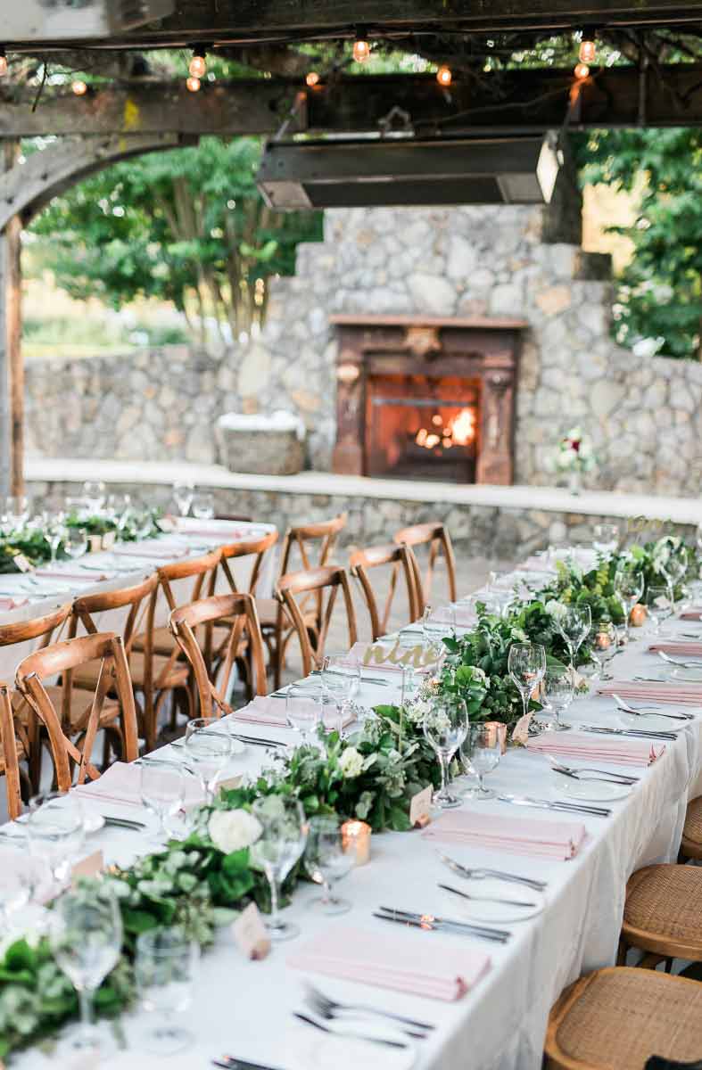 dining tables ready for a wedding event at the generals daughter venue