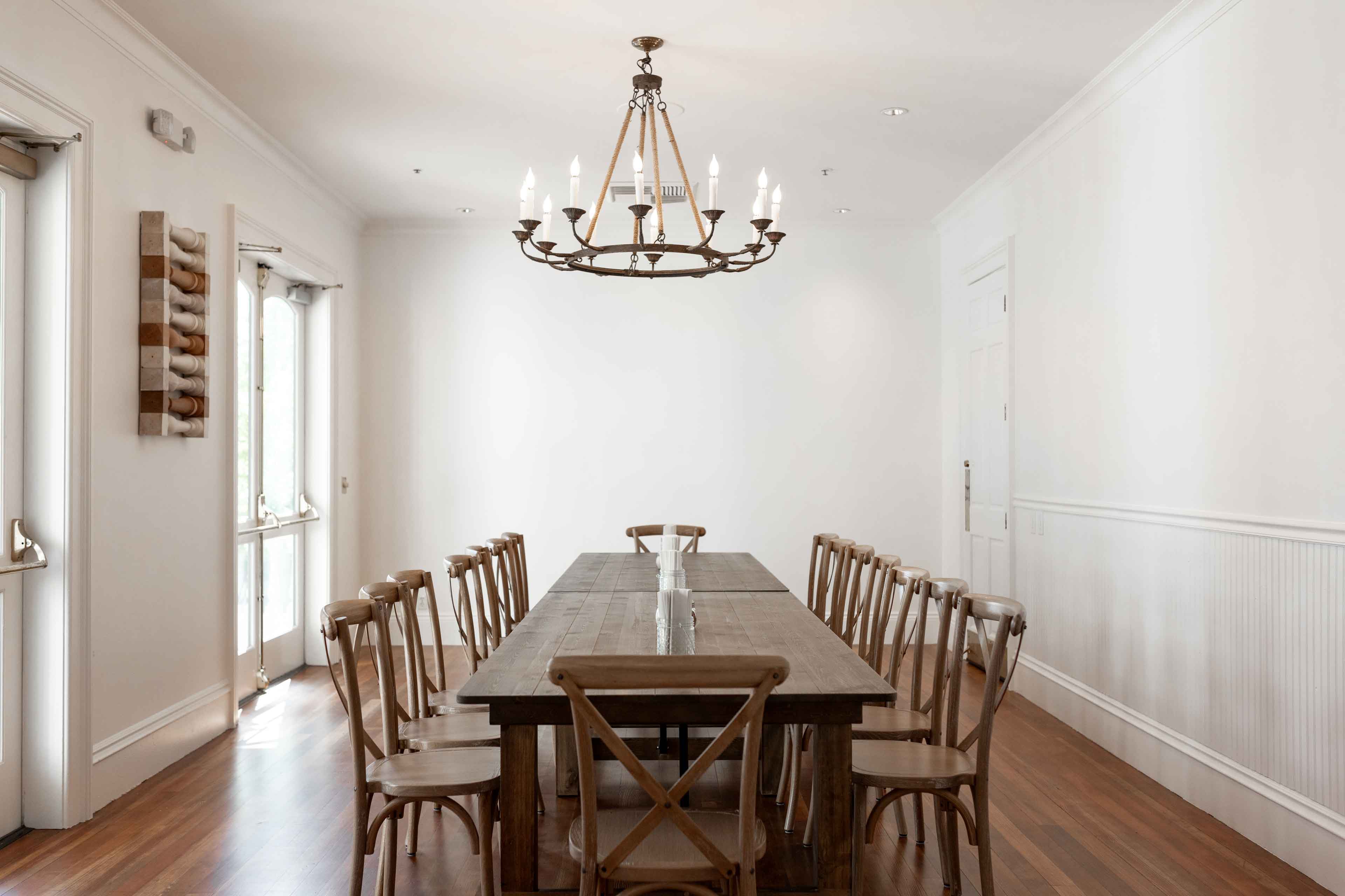 dining room with long table